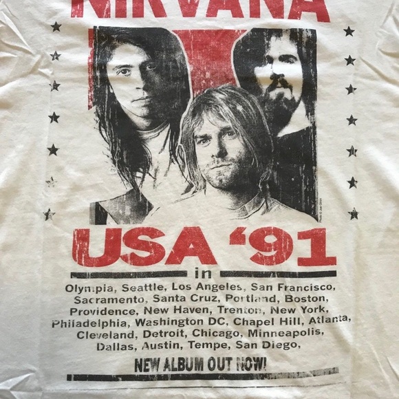 Nirvana 91 Tour T-shirts NWT S,M,L,XL 2018 Release - Picture 2 of 3